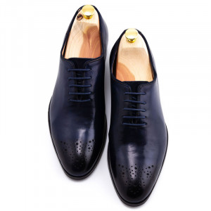 Pantofi barbatesti din piele bleumarin