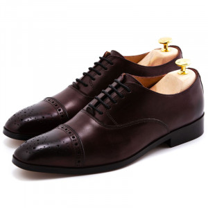 Pantofi barbatesti piele patina burgund