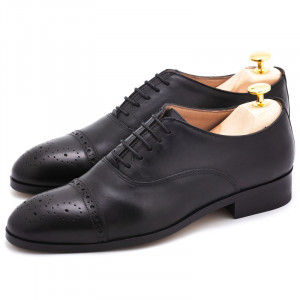 Pantofi negri Oxford captoe