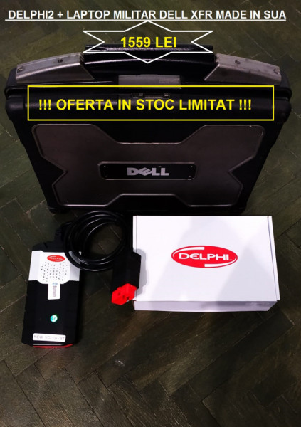 Kit Tester Delphi2 Ds150e Bluetooth + Laptop Militar Dell XFR, Turisme&Camioane