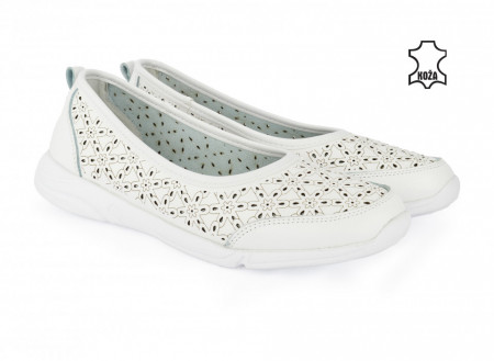 Kožne ženske espadrile 2601BL bele