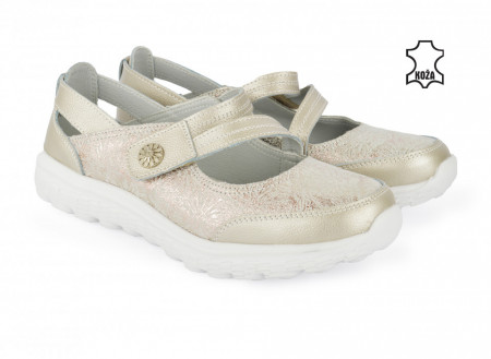 Kožne ženske espadrile 2619SM šampanj