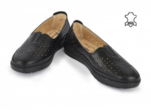 Kožne ženske espadrile 2571CR crne