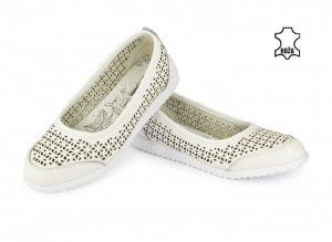 Kožne ženske espadrile 2139BL bele