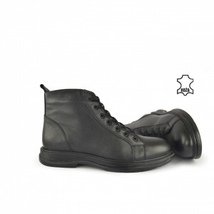 Kožne muške duboke cipele 632021CR crne