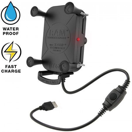 RAM® Tough-Charge™ X-Grip® Technológiás telefontartó, vízálló vezeték nélküli töltővel kép