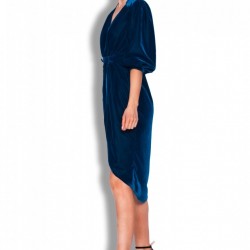 Rochie din catifea cu lungime asimetrica