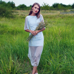Rochie din voal cu imprimeu floral