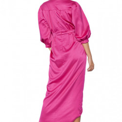 Rochie fuchsia lunga din tafta elastica