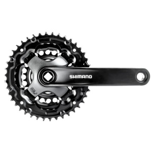 Angrenaj pedalier Shimano FC-TY301, 42/34/24T negru 175 mm 7/8V
