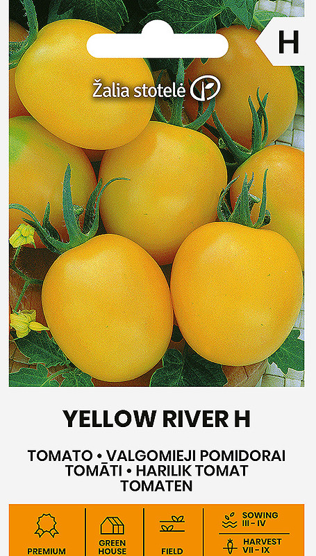 Yellow River F1 (12 seminte) de rosii galbene, fructe mici in forma de pruna, dulci, Seklos