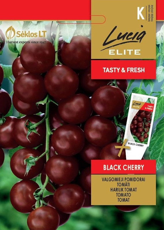 Black Cherry (70 seminte) de rosii cherry negre, fructe rotunde, mici de 20 gr, Seklos