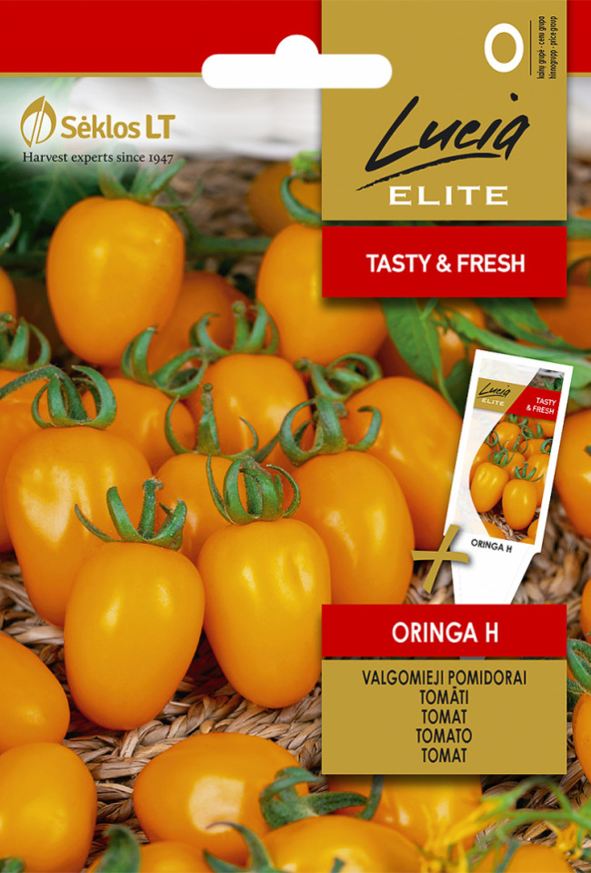 Oringa F1 (15 seminte) de rosii galbene tip cherry fructe dulci, delicioase, greutate 15–20 g, Seklos