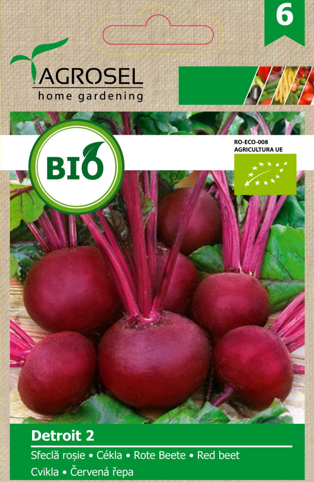 Seminte BIO sfecla de salata Detroit 2 (200 seminte) de sfecla rosie ECO certificate ecologic, Agrosel
