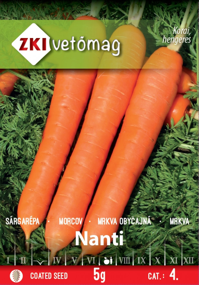 Nanti (5 gr) seminte de morcovi forma cilindrica, cu varful rotunjit, cu lungime de 16-18 cm, ZKI