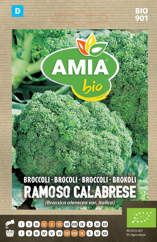 Ramoso Calabrese BIO (750 seminte) broccoli ECO certificat ecologic, AMIA