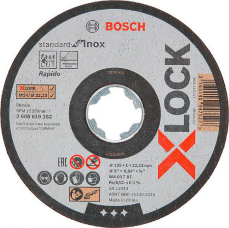 Disc X-LOCK Standard for Inox 125x1x22,23mm pentru taieturi drepte