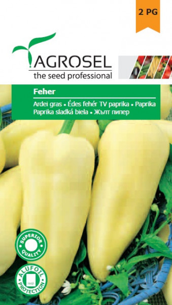 Feher (120 seminte) ardei gras semitimpuriu, Agrosel