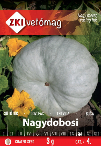 Dovleac de copt Nagydobosi (15 seminte) de dovleac rotund gri deschis, ZKI