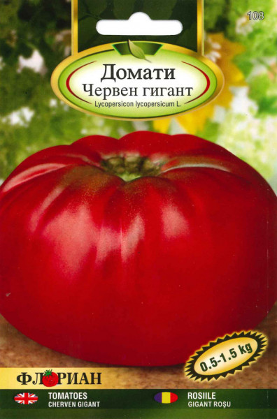Gigant Rosu (60 seminte) de rosii nedeterminate foarte mari pana la 2 kg, Florian Bulgaria