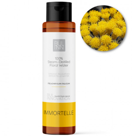Apa de Imortele Bio (200 ml), apa florala organica cu efect de luminozitate si atenuare a cicatricilor si petelor pielii, Bulinn