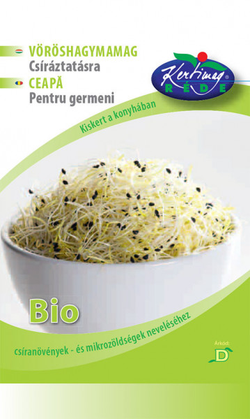 Seminte bio pentru germeni de ceapa (15 g), seminte pentru obtinerea de germeni sau micro-verdeturi de ceapa, Kertimag