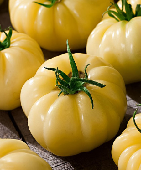 Rosii Albe Beefsteak ( 60 seminte) Rosii Albe crete Soi Exotic Alb spre Galben Deschis, tip Beef