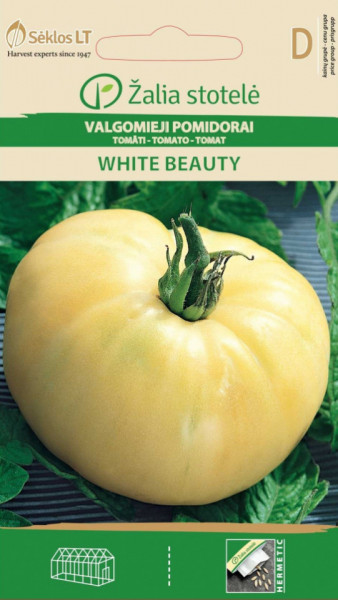 White Beauty (30 seminte) de rosii albe cu tente galbene, alba frumoasa si gustoasa, Seklos