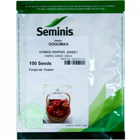 Gogomax F1 (500 seminte), seminte ardei gogosar timpurietate medie, Seminis