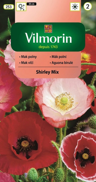 Mac culori pastelate Shirley Mix (1 gr) de seminte de mac, Vilmorin