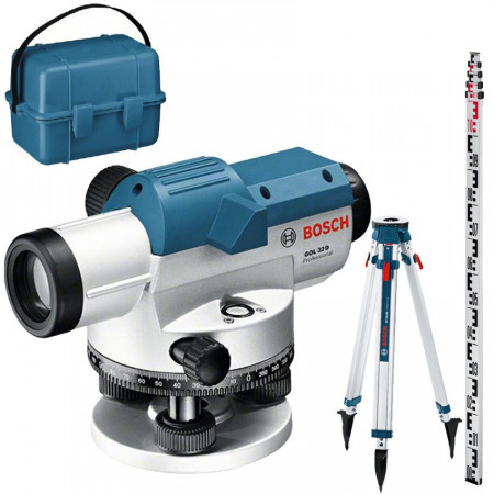Bosch GOL 32 G + BT160 + GR500 Professional Nivela optica, factor de marire 32x, precizie 1 mm/30 m