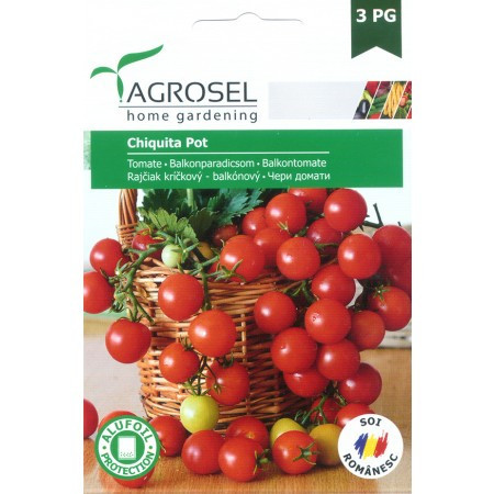 Chiquita Pot (170 seminte) rosii tip Cherry, inaltime planta 30 cm, Agrosel