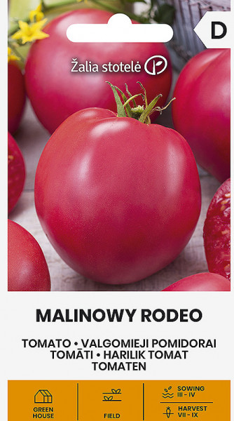 Malinowy Rodeo (60 seminte) rosii de tip inima de bivol Beef Gigant, fructe foarte mari, de culoare purpurie, de 500-800 gr, au nuanta albastruie-violet, Seklos