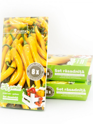 Set rasadnita medie - Ardei iute galben, Colectia City Garden