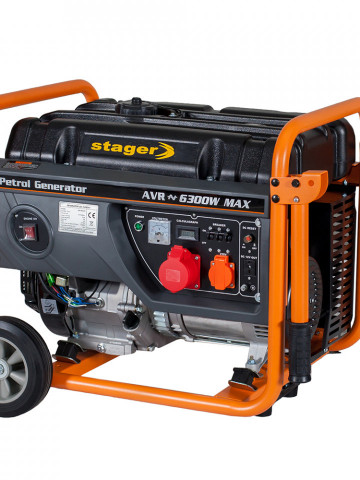 Stager GG 7300-3W generator open-frame 5.8kW, trifazat, benzina, pornire la sfoara