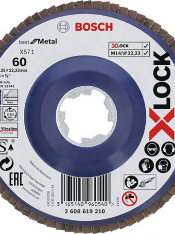 Discuri de slefuire evantai X-LOCK, versiunea dreapta, placa din plastic, D125