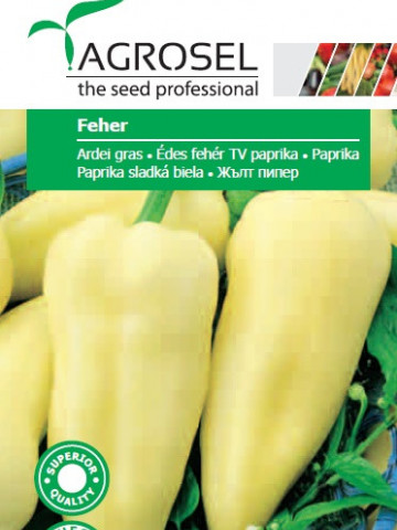 Seminte ardei gras Feher (0,80 g), semitimpuriu, Agrosel