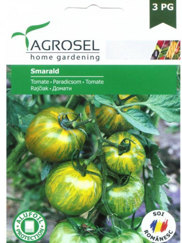 Smarald (100 seminte) rosii soi exotic de culoare verde cu striatii galbene, Agrosel