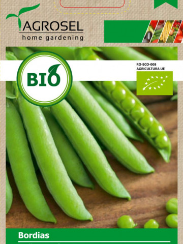 Mazare BIO Bordias (20 gr) seminte de mazare ECO certificat ecologic, pastai lungi, gust placut, Agrosel
