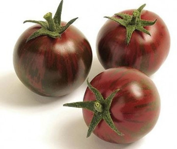 Zebrino (50 seminte) de rosii cherry, fructe rotunde, rosu inchis cu dungi verzi, mici, cantarind 30 gr, randament ridicat, Seklos