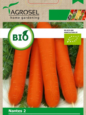 Nantes 2 BIO (2000 seminte) morcov ECO certificat ecologic, soi semitimpuriu, Agrosel