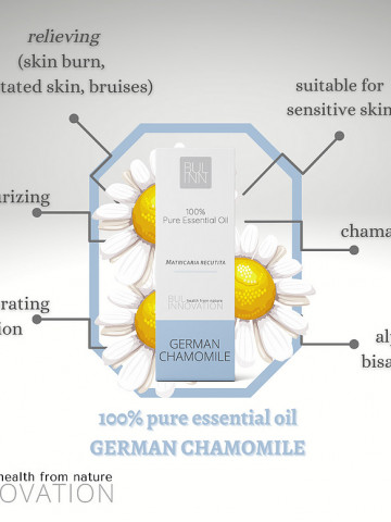Ulei esential de Musetel German (5 ml) 100% pur si natural, cu actiune benefica asupra pielii sensibile, Bulinn