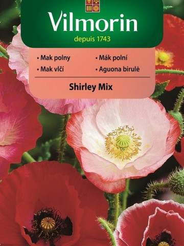Mac culori pastelate Shirley Mix (1 gr) de seminte de mac, Vilmorin