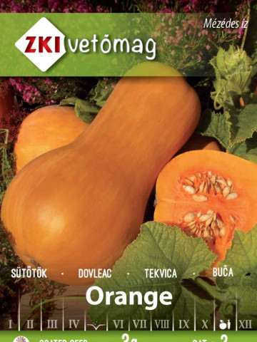 Orange (15 seminte) de dovleac in forma de para, coaja si miezul de culoare portocalie, ZKI