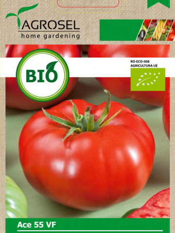 Seminte BIO rosii Ace 55 (150 seminte) de tomate mari ECO certificate biologic, Agrosel