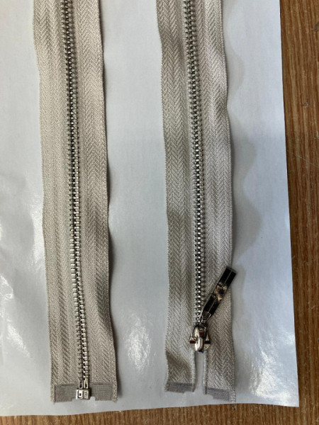 Fermoar metalic T5 80cm Nickel bej