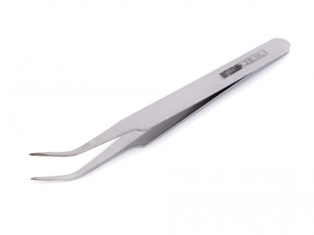 Pensetă metalică cu vărf curbat, 11,5 cm
