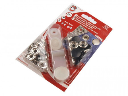 Capse metalice cu aplicator, negru, Ø15
