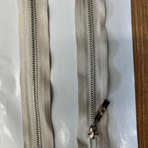 Fermoar metalic T5 75cm Nickel bej