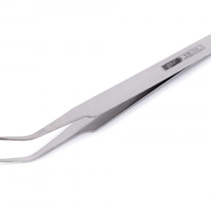 Pensetă metalică cu vărf curbat, 11,5 cm